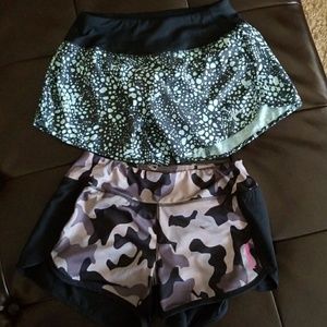 2 pair running shorts, extra small